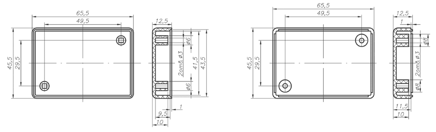 BOX-KA08 (Корпус РЭА, прозрачный, 65,5 х 45,5 х 25)